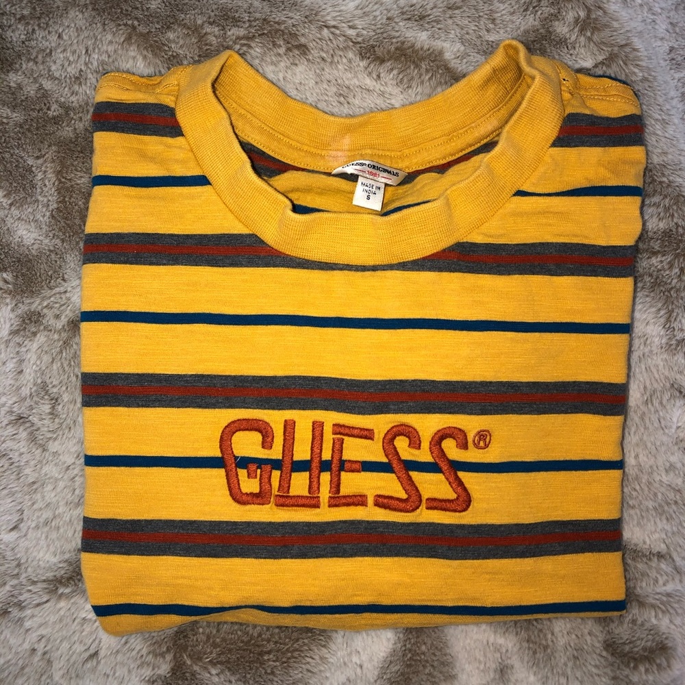 Vintage Retro Striped Guess Crop top size Small
